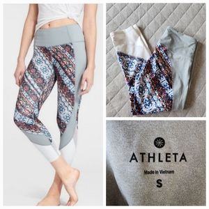 Athleta Nomad Salutation Mesh Capri Tight Small